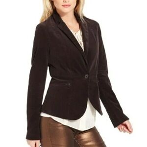 Calvin Klein Jeans Chocolate Corduroy Single-Button Blazer Coat Size M
